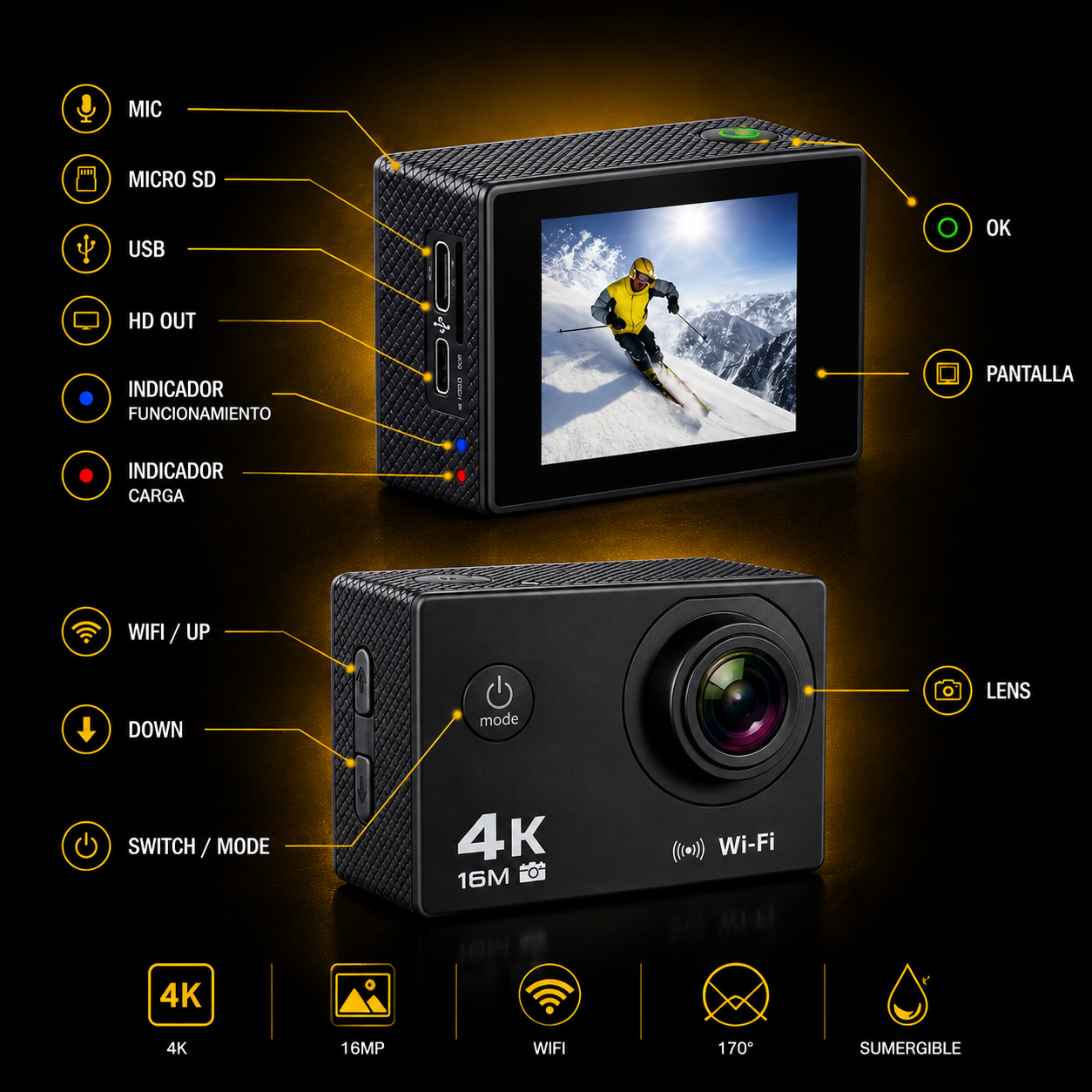 Cámara GoPro Acuática Ultra HD 4K